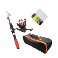 Magideal - Caña De Pescar Y Carrete Para Niños, Caña De Pescar De Viaje Para Niños Con Bolsa De Transporte, Combinación De Caña De Pescar Y Carrete Para Niños Y Rojo