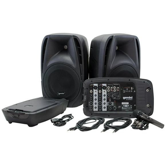 Sistema PA portátil Gemini 600W con Bluetooth y mezclador