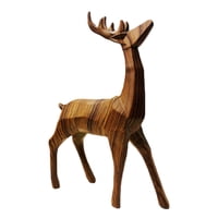 Magideal - Geometría De Resina, Estante De Alce Y Reno De Pie, Decoración Artesanal, Manualidades Navideñas, Adorno Navideño Para Repisa, Estanterías Y Cafetería Marron Oscuro