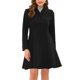 thumbnail image 1 of INSPIRE CHIC Abrigo de mujer con botones sencillos, línea A, abrigos de invierno de longitud media, talla XL, negro, 1 of 6