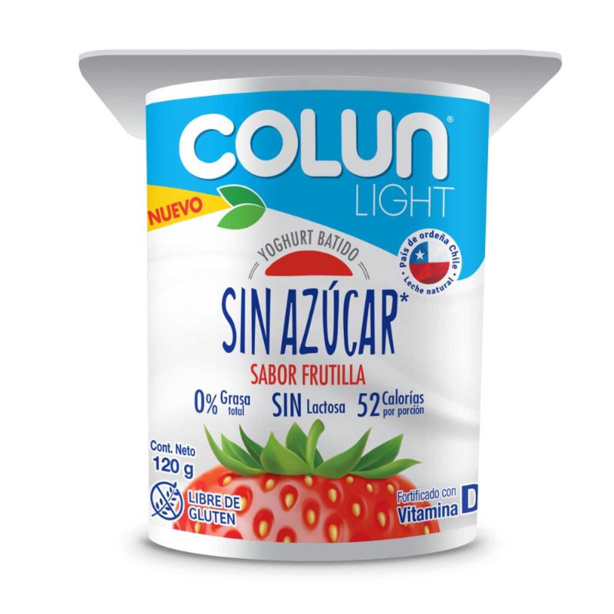 Yoghurt Sin Azúcar Sabor Frutilla 120 g Colun