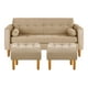 thumbnail image 1 of Sofa Retro 3c + 2 Pouf Felpa 04 Beige, 1 of 6