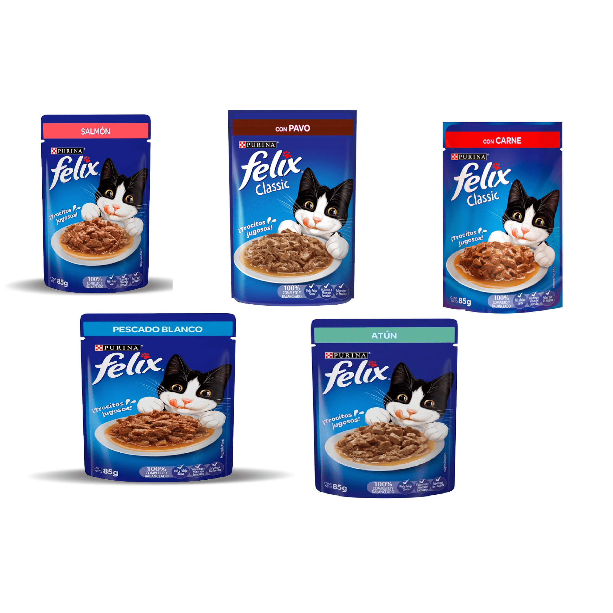 15 Sobres De Felix Mix De Sabores 85gr C/u