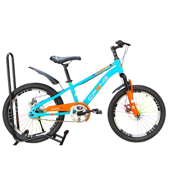 Bicicleta Aro 20 Cfeng Con Freno Disco Celeste Naranjo