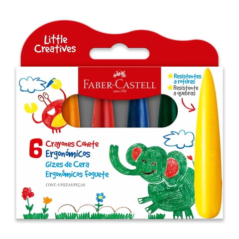 Faber Castell - Crayón Cohete Little Creatives Faber-Castell X6 Colores