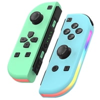 Genérico - Control Para Nintendo Switch - Mando Inalámbrico Con Luces Rgb, Vibración Dual Y Función Turbo - Azul Y Verde