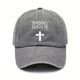 thumbnail image 4 of Vintage Baseball Cap - Cross Print Sunscreen Sports Hat - Washed Distressed Dad Hat, 4 of 5