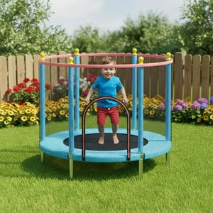Babyluna - Mini Trampolín Cama Elástica 1.4M Para Niño Celeste