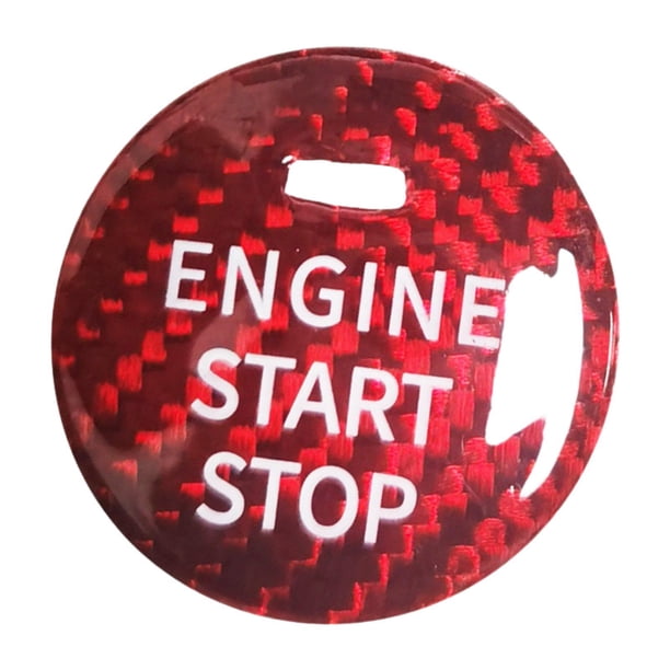 Decoración del botón de arranque del motor, decoración del coche, accesorios para el automóvil, pegatina de arranque, cubierta del botón de encendido Rojo