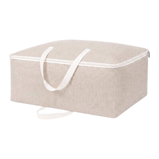 Bolsas de almacenamiento de ropa plegables REGALWOVEN para organizar el dormitorio, ropa, edredón Kakhi 23*11*18in