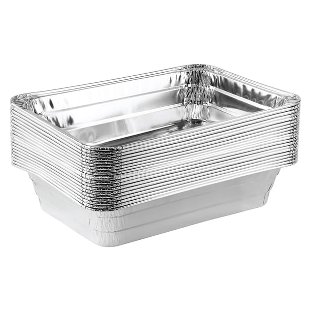 Bandejas desechables de aluminio oblongas de 2 lb (0,9 kg) para hornear – paquete de 20