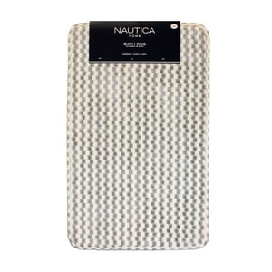 Nautica - Alfombra De Baño Memory Foam 50X80 Cm Cuadros Silver