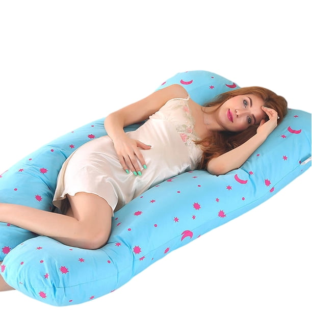 Almohada para embarazadas, almohada en forma de U desmontable y lavable, cojín grande, almohada de cintura