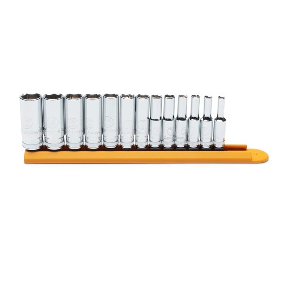 Juego de enchufes GEARWRENCH, 13 unidades, 1/4, 6 unidades Sistema métrico profundo