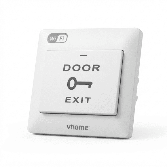 Botón de Salida Inteligente Wi-Fi Vhome | Pulsador para Portón y Chapa Eléctrica (Compatible con Alexa y Google Home)
