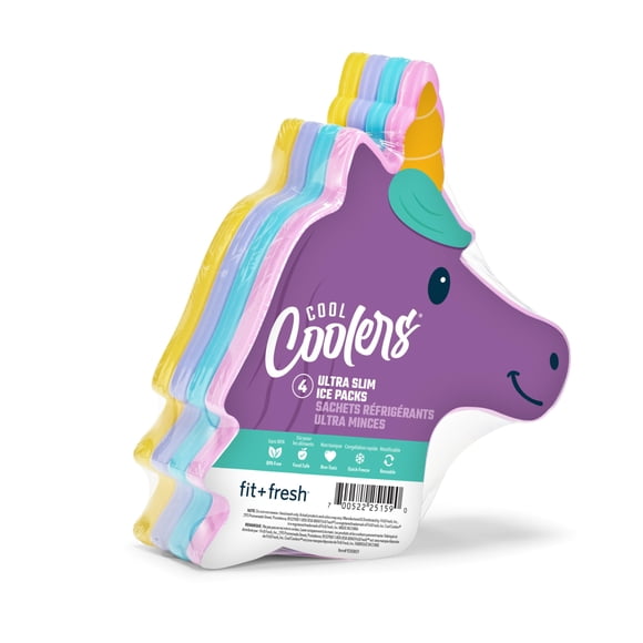 Lonchera Ice Packs Fit & Fresh Coolers para niños, paquete de 4