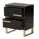 thumbnail image 2 of Mesa lateral Giolla de Baxton Studio, madera negra con metal dorado, 2 cajones, 2 of 9