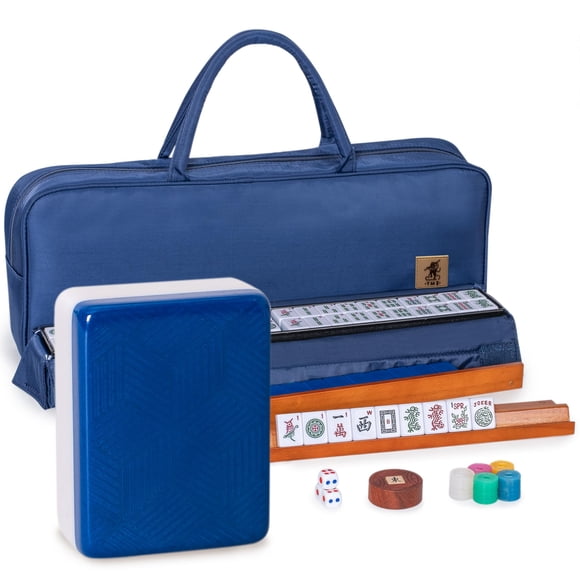 Set de Mahjong Indigo Bay de Yellow Mountain Imports – 166 fichas