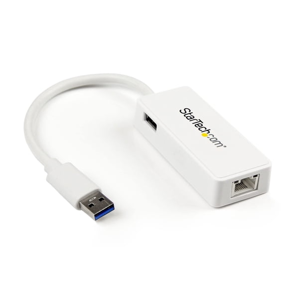 Adaptador USB 3.0 a Ethernet Gigabit NIC con puerto USB - Blanco