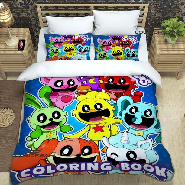 v1398 Bed Sheets S-smiling critters Cartoon Bedding Sets exquisite bed supplies set duvet cover comforter set bedding set luxury birthday gift 3-Piece Bedding Set (1 Duvet Cover + 2 Pillow Shams) Bed