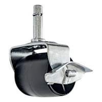 Bloccare - Rueda Tipo Barril Negra Para Camas Flex, Vástago 1.05 Cm
