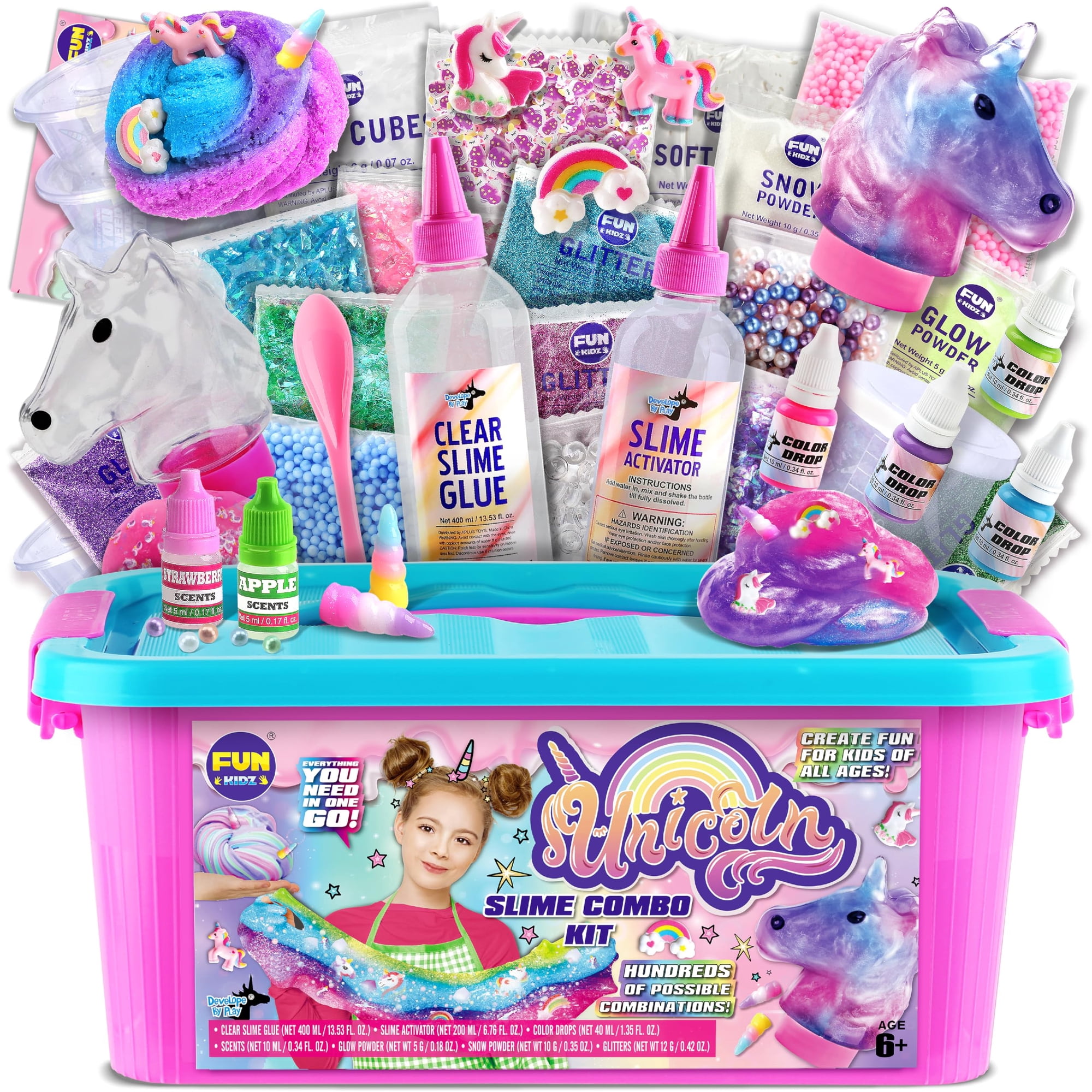 Slime Kit Fun Kidz Fluffy Unicorn Cloud Para Niñas Mayores De 6 Años
