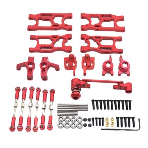 Magideal - Kits De Actualización Rc, Brazos Oscilantes Delanteros/Traseros, Varillas De , Eje De Dirección Delantero/Trasero Para 144010 144001 , Rojo