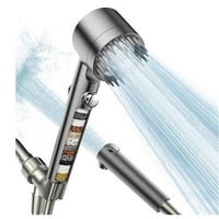 Xusx111 - Cabeza De Ducha Filtrada Con Mano, Alta Presión 4 Modo De Pulverización Con Filtros, Perlas De Filtro Suavizador De Agua Para Agua Dura Con Interruptor On / Off Para Mascotas - Quitar El Cloro (Gris)