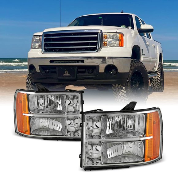 Par de faros AKKON para GMC Sierra 2007-2014 en cromo
