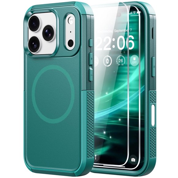 Funda Diverbox para iPhone 17 Pro Max de 6,9" compatible con MagSafe, verde