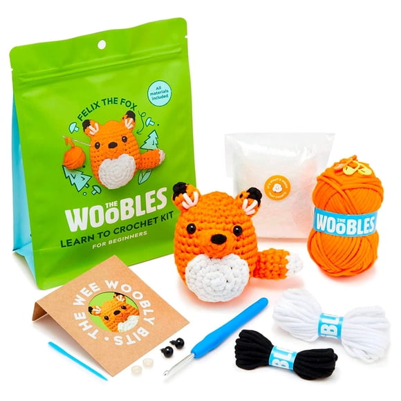 Kit de ganchillo The Woobles para principiantes con hilo Easy Peasy Felix Fox