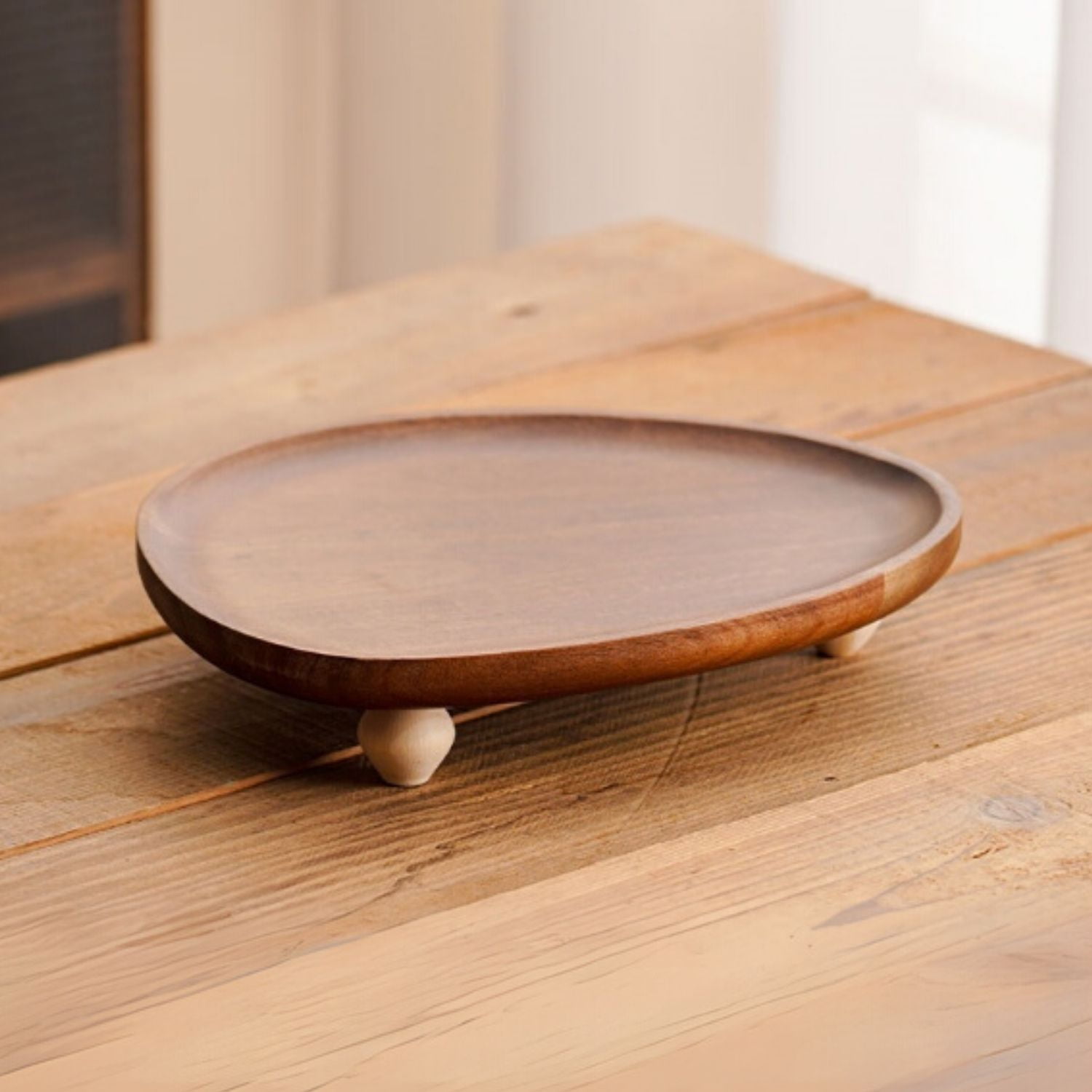 Santú Home & Deco - Bandeja De Madera Acacia Estilo Rústico Con Patas