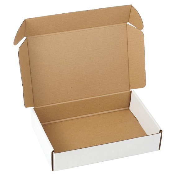 Cajas de envío Nest Gleam 23 × 15 × 5 cm, paquete de 25, blancas