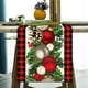 thumbnail image 2 of 1pc Merry Christmas Table Runner - Red and Black Buffalo Check Plaid Pine Cone Design - Waterproof and Stain Resistant - Perfect for Holiday Parties and Family Gatherings - Ideal Gift and Home Decor, 2 of 4