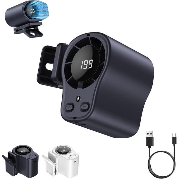Ventilador clip coche aire acondicionado 199 velocidades LED 360° rotación coche oficina camping