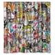 thumbnail image 1 of Cortina de ducha con pegatinas abstractas, juego de cortinas de baño con ganchos, tamaño 66 x 72 pulgadas, 1 of 3