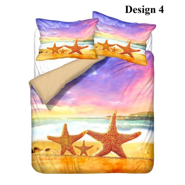 Sea Starfish Gift Quilt Duvet Cover Set Children Bedroom Decor Super 3-Piece Bedding Set