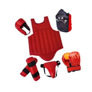 Ioensy - Conjunto De Equipo De Protección De Boxeo, Casco Para Entrenamiento Deportivo, Kickboxing, Taekwondo, Rojo, S