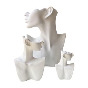 Ioensy - 3 Piezas De Soporte De Exhibición De Joyería, Maniquí, Soporte De Joyería Para Tienda De Collares, Joyería Blanca