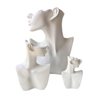 Ioensy - 3 Piezas De Soporte De Exhibición De Joyería, Maniquí, Soporte De Joyería Para Tienda De Collares, Joyería Blanca