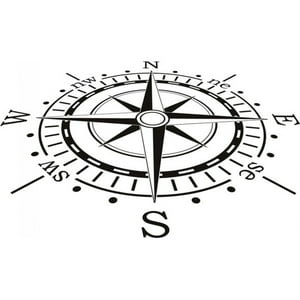 Rienda Libre Graphics - Decomural Compass Navigation Nautical Sailing Ws-19147