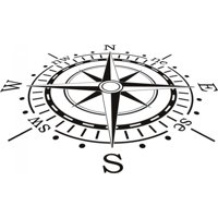 Rienda Libre Graphics - Decomural Compass Navigation Nautical Sailing Ws-19147