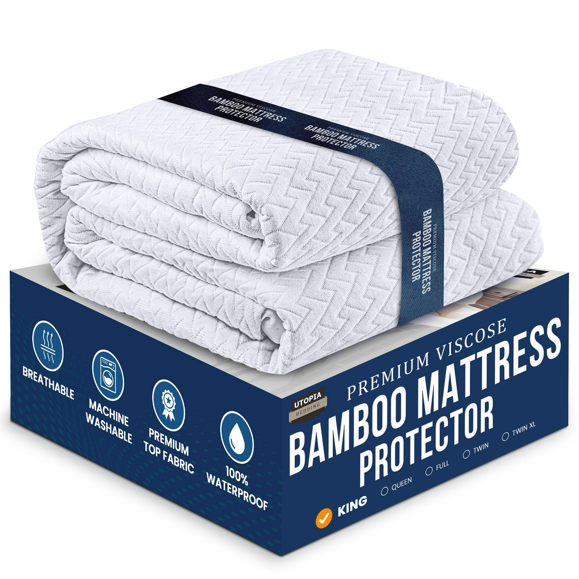 Protector De Colchón Impermeable Utopia Bedding King Size