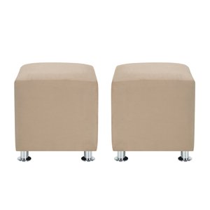 Bodevir - Set Pouf Cali 1C Felpa 12 Beige