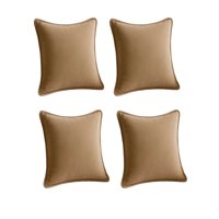 Genérico - Pack De 4 Fundas De Cojin Lisa Con Borde 45X45 Marron