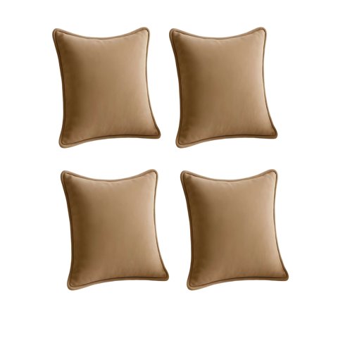 Genérico - Pack De 4 Fundas De Cojin Lisa Con Borde 45X45 Marron