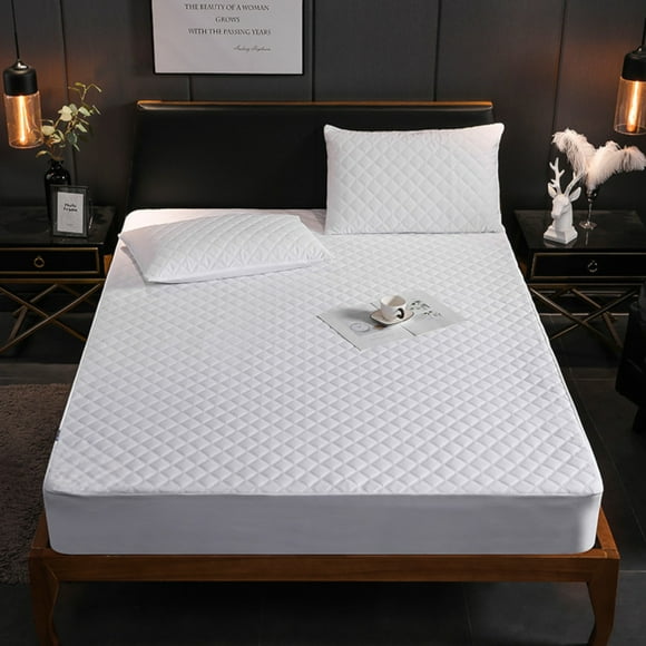 Cubrecolchón impermeable 1.5p + 01 funda de almohada Blanco