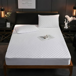 Genérico - Cubrecolchón Impermeable King + 02 Fundas De Almohada Blanco