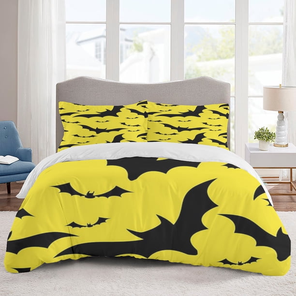 Batman Bedding Sets Cartoon Duvet Cover Lightweight 3 Piece Bet Sets for Kids Boys Girls