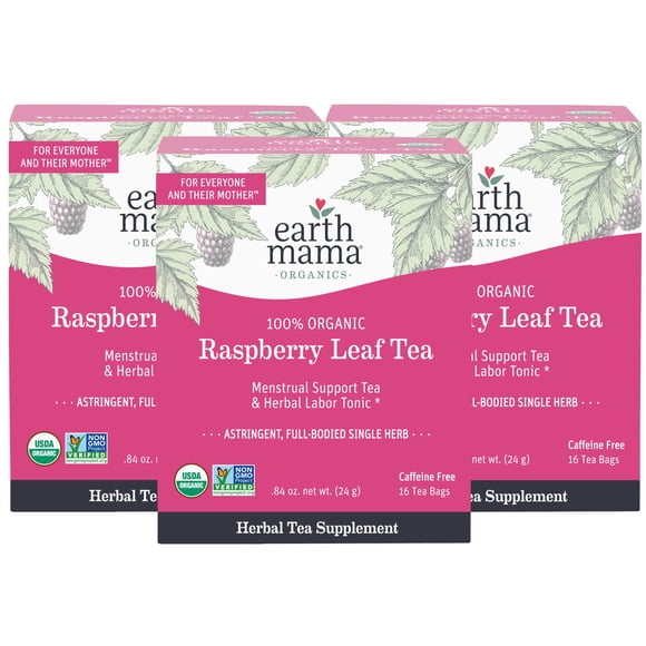 48 bolsitas de té orgánicas con hojas de frambuesa roja Tea Earth Mama
